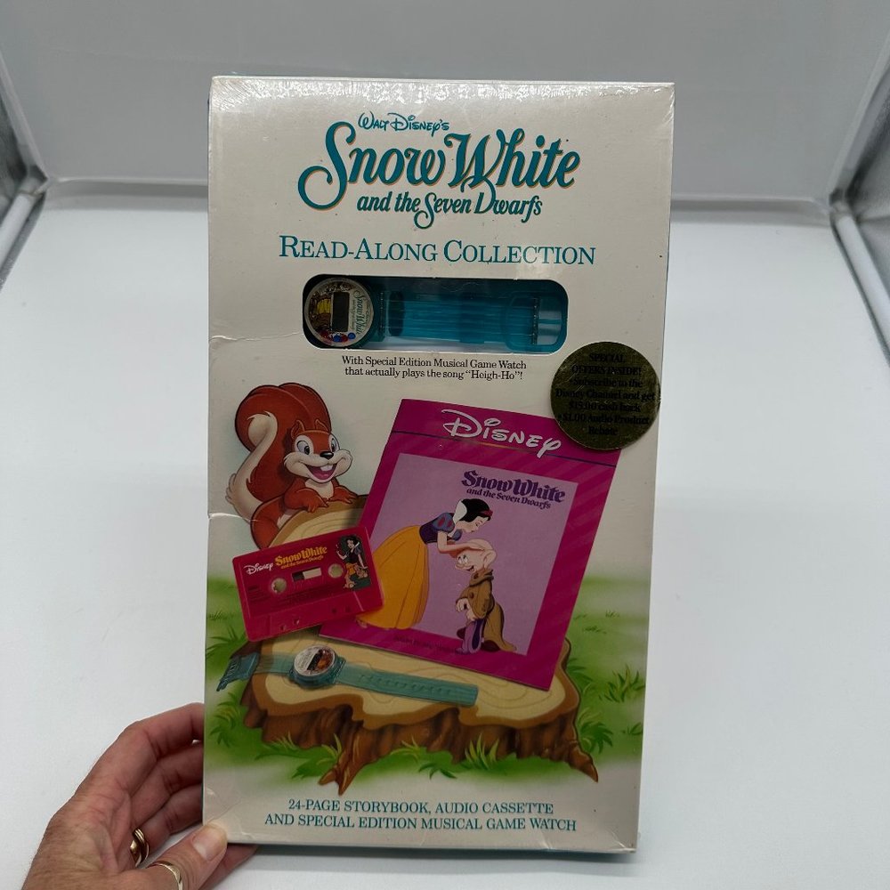 New Vintage Walt Disney Snow White Seven Dwarfs Read Along Collection Cass Book